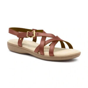 G. H. Bass & Co. Sunjuns Martha Leather Cinnamon Brown Sandals Size 10 W